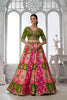 Grateful Multicolor Chinon Designer Lehenga Choli with Embroidery Work and Designer Dupatta for Wedding