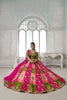 Grateful Multicolor Chinon Designer Lehenga Choli with Embroidery Work and Designer Dupatta for Wedding