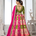 Grateful Multicolor Chinon Designer Lehenga Choli with Embroidery Work and Designer Dupatta for Wedding