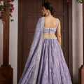 Awesome Lavender Jari Tissue Designer Lehenga Choli with Heavy Embroidery Work and Designer Dupatta