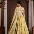 Beautiful Yellow Jari Tissue Designer Lehenga Choli with Heavy Embroidery Work and Designer Dupatta