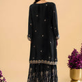 Elegant Black Fendy Silk Heavy Embroidery Work Sharara Suit Dupatta