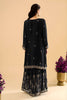 Elegant Black Fendy Silk Heavy Embroidery Work Sharara Suit Dupatta