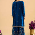 Royal Blue Fendy Silk Heavy Embroidery Work Sharara Suit Dupatta