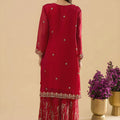 Beautiful Rani Pink Fendy Silk Heavy Embroidery Sharara Suit Dupatta