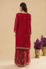 Beautiful Rani Pink Fendy Silk Heavy Embroidery Sharara Suit Dupatta