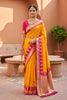 Vibrant Mustard Yellow Soft Silk Saree Zari Woven Border for Wedding Wear