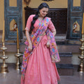 Stunning Pink Cosmos Silk Designer Lehenga Choli with Floral Printed Dupatta for Wedding
