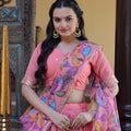 Stunning Pink Cosmos Silk Designer Lehenga Choli with Floral Printed Dupatta for Wedding