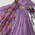 Amazing Lavender Cosmos Silk Designer Lehenga Choli with Floral Printed Dupatta for Wedding