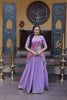 Amazing Lavender Cosmos Silk Designer Lehenga Choli with Floral Printed Dupatta for Wedding