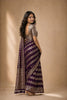 Royal Purple Georgette Woven Jacquard Designer Saree for Wedding