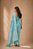 Gracefull Sky Blue Georgette Woven Jacquard Designer Saree for Wedding