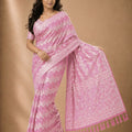 Beautiful Baby Pink Georgette Woven Jacquard Designer Saree for Wedding