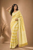 Premium Yellow Georgette Woven Jacquard Designer Saree for Wedding