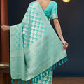 Royal Sea Green Georgette Woven Jacquard Designer Saree for Wedding