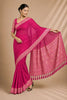 Beautiful Rani Pink Chiffon Woven Jacquard Designer Saree for Wedding