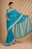 Stylish Sky Blue Chiffon Woven Jacquard Designer Saree with Rich Border for Wedding
