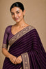 Gracefull Purple Chiffon Woven Jacquard Designer Saree Rich Border for Wedding