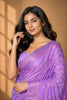 Stylish Lavender Chiffon Woven Jacquard Saree Rich Border for Wedding