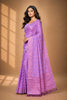 Stylish Lavender Chiffon Woven Jacquard Saree Rich Border for Wedding