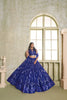 Royal Blue Butterfly Net Designer Lehenga Choli with Heavy Embroidery Work for Wedding