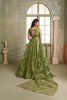 Elegant Olive Green Butterfly Net Designer Lehenga Choli with Heavy Embroidery Work for Wedding