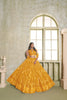 Stylish Mustard Yellow Butterfly Net Designer Lehenga Choli with Heavy Embroidery Work for Wedding