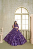 Premium Purple Butterfly Net Designer Lehenga Choli with Heavy Embroidery Work for Wedding