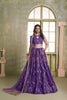 Premium Purple Butterfly Net Designer Lehenga Choli with Heavy Embroidery Work for Wedding