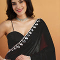 Elegant Black Organza Saree Lace Border for Wedding