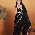 Elegant Black Organza Saree Lace Border for Wedding