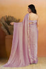 Beautiful Lavender Organza Saree Lace Border for Wedding