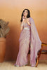 Beautiful Lavender Organza Saree Lace Border for Wedding
