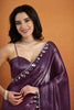 Beautiful Purple Organza Saree Lace Border for Wedding