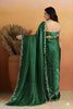 Elegant Bottle Green Organza Saree Lace Border for Wedding
