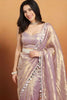 Elegant Lavender Organza Saree Lace Border for Wedding