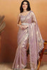 Elegant Lavender Organza Saree Lace Border for Wedding