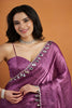 Stylish Mauve Organza Saree Lace Border for Wedding