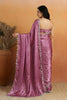 Stylish Mauve Organza Saree Lace Border for Wedding