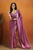 Stylish Mauve Organza Saree Lace Border for Wedding
