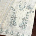 Royal Off White Chiffon Embroidery Work Straight Palazzo Suit