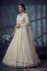 Elegant Off White Net Lehenga Choli with Heavy Embroidery Work for Wedding