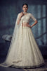Elegant Off White Net Lehenga Choli with Heavy Embroidery Work for Wedding