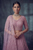 Stunning Lavender Net Lehenga Choli with Heavy Embroidery Work for Wedding