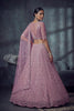 Stunning Lavender Net Lehenga Choli with Heavy Embroidery Work for Wedding