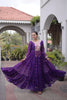Outstanding Purple Faux Georgette Designer Gown with Mirror Work for Women