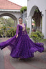Outstanding Purple Faux Georgette Designer Gown with Mirror Work for Women