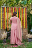 Stylish Pink Fendy Satin Beads Embroidery Work Palazzo Suit for Women