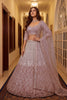 Luxury Pink Net Wedding Lehenga Choli with Embroidery Work for Women